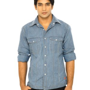 Wrangler Men Parma Reversible Blue Shirts