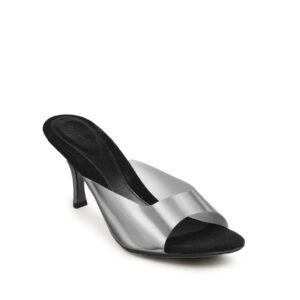 Catwalk Women Heeled Black Silver Strap Heels