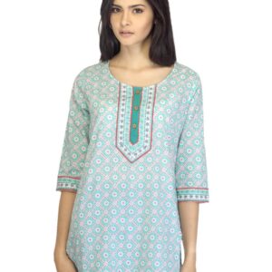 Aurelia Women Printed Green Kurti