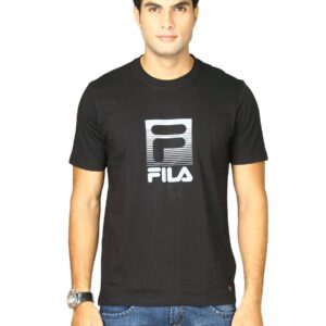Fila Men's Round Neck Black Grey T-shirt