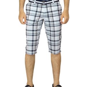 Scullers Men Check Navy Blue Shorts