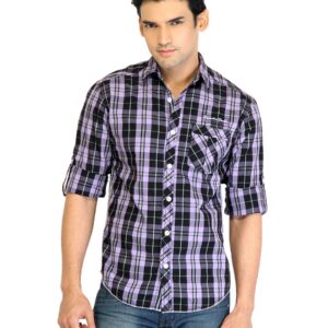 Locomotive Men Check Purple Shirt
