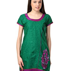 Span Women Floral Printed Green Kurta