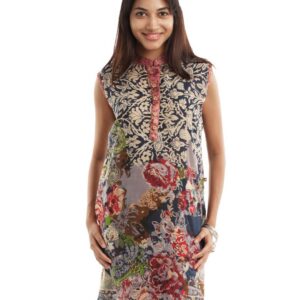 Shree Women Navy Blue Printed Kurta