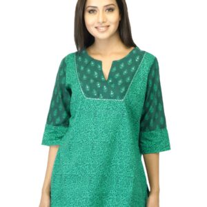 Aurelia Women Printed Green Kurti