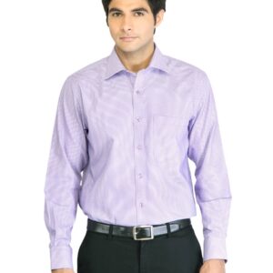 Peter England Men Check Purple Shirt