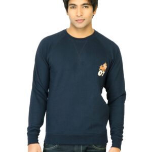 Myntra Men Solid Blue Sweatshirt
