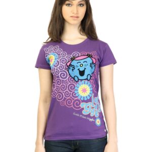 Little Miss Women Printed Purple T-shirt