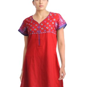 Diva Women Printed Red Kurta