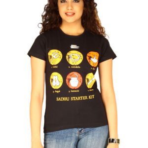 Myntra Women's Saadhu Starter Kit Black T-shirt
