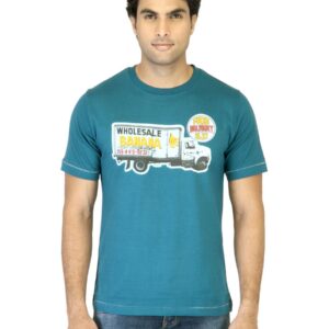 Locomotive Men Printed Blue T-shirt