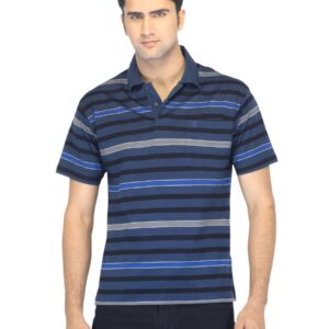 Classic Polo Men Striped Navy Blue T-shirt