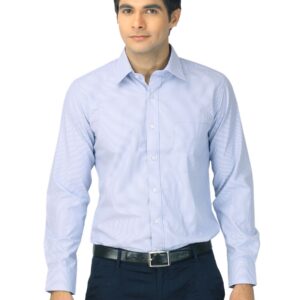 Mark Taylor Men Blue & White Striped Shirt