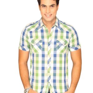 Locomotive Men Green Checked Shirt
