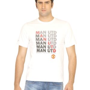 Manchester United Men Printed White Tshirt
