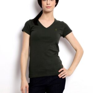 United Colors of Benetton Women Solid Olive Top