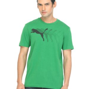 Puma Men Semi Graphic Green T-shirt