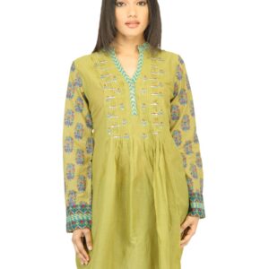 BIBA Women Printed Green Kurta