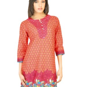 BIBA Women Printed Red Kurta