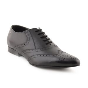 Enroute Men Leather Black Formal Shoes