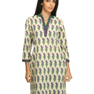 Mother Earth Women Printed Yellow Kurta