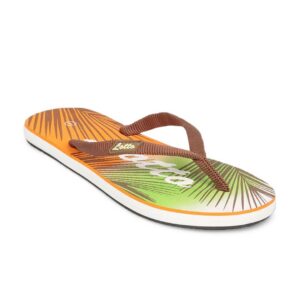 Lotto Women's Hawaian Palms Orange Green Flip Flop