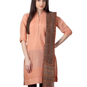 Fabindia Red Hand Printed Kota Dupatta
