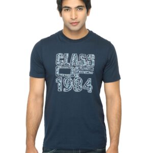Mark Taylor Men Printed Navy Blue T-shirt