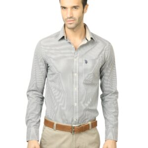 U.S. Polo Assn. Men Check Grey Shirt