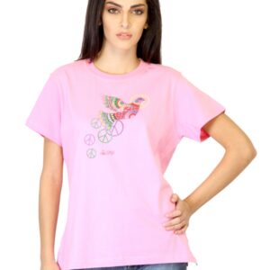 Urban Yoga Women Pink Printed T-shirt