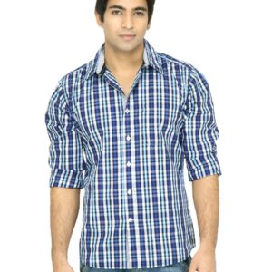 United Colors of Benetton Men Check Blue Shirt