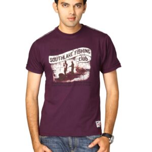 Proline Men Purple Printed T-shirt