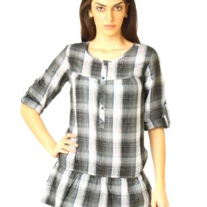 Jealous 21 Women Checks Grey Tops