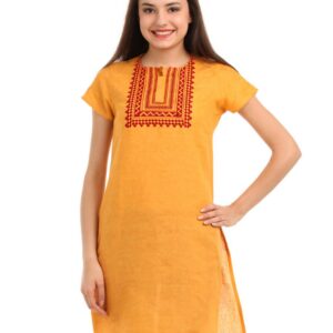 Folklore Women Yellow Kurta