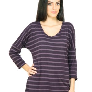 s.Oliver Women Striped Purple Tshirt