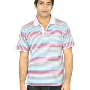 Classic Polo Men Striped White Tshirt