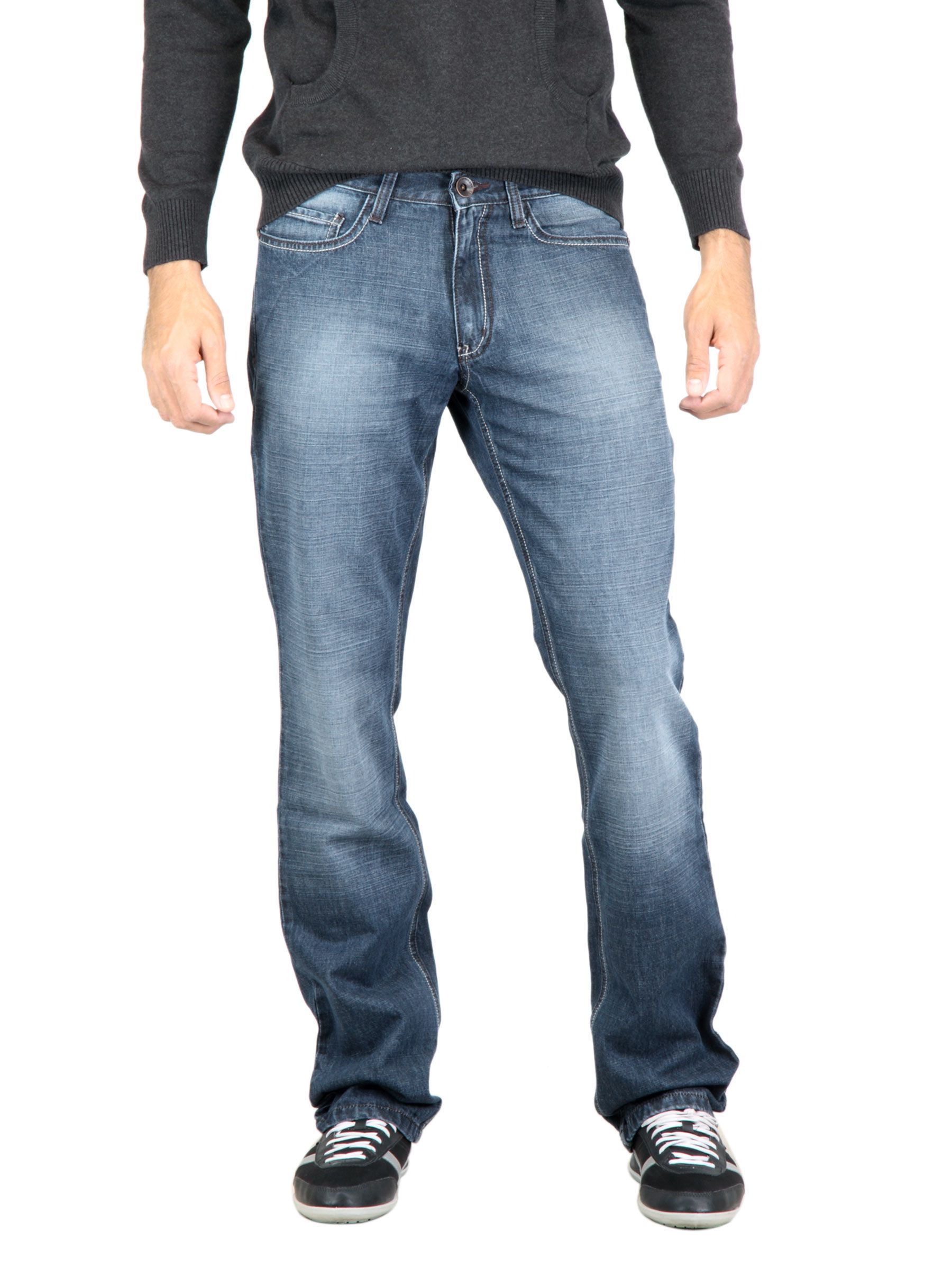 Locomotive Men Washed Blue Jeans