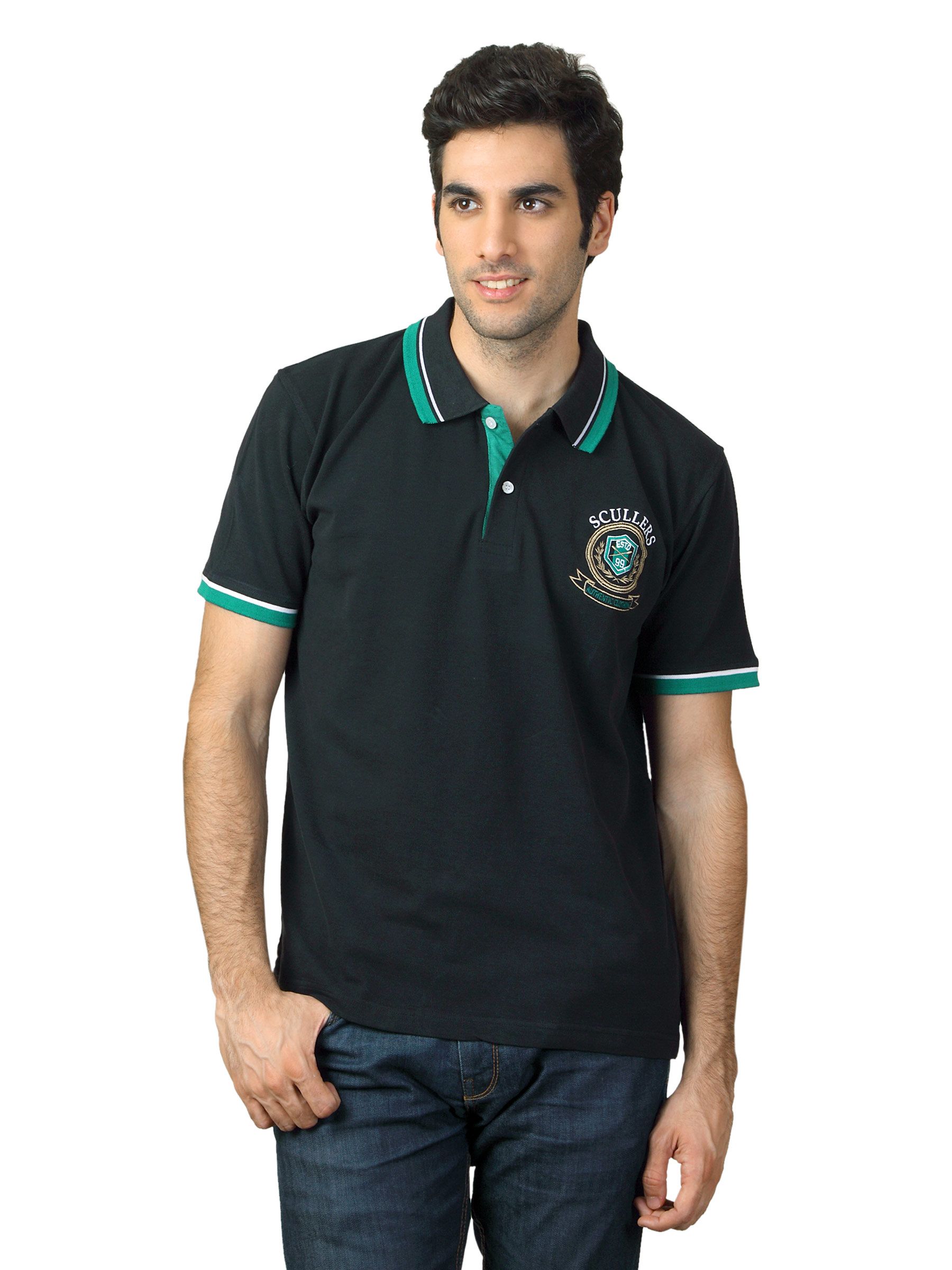 Scullers Men Black T-shirt
