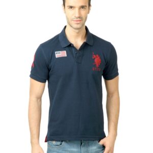 U.S. Polo Assn. Men Solid Navy Blue Tshirt