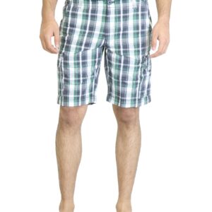 United Colors of Benetton Men Navy Blue Check Shorts