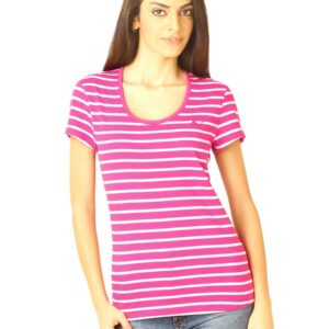 Puma Women Ess Striped White Tops