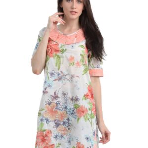 Myntra Women White Floral Printed Kurta