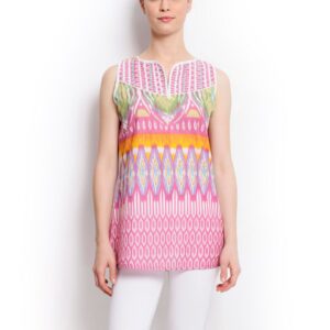 Global Desi Women Printed Pink Top