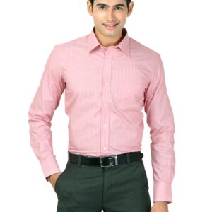 Genesis Men Stripes Pink Shirts