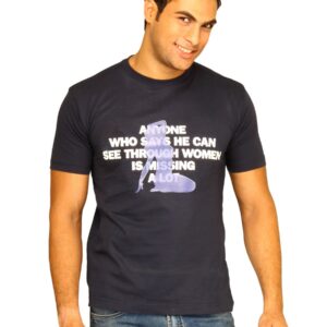 Myntra Men's Anyone Who Says Navy Blue T-shirt