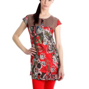 Diva Women Printed Red Kurti