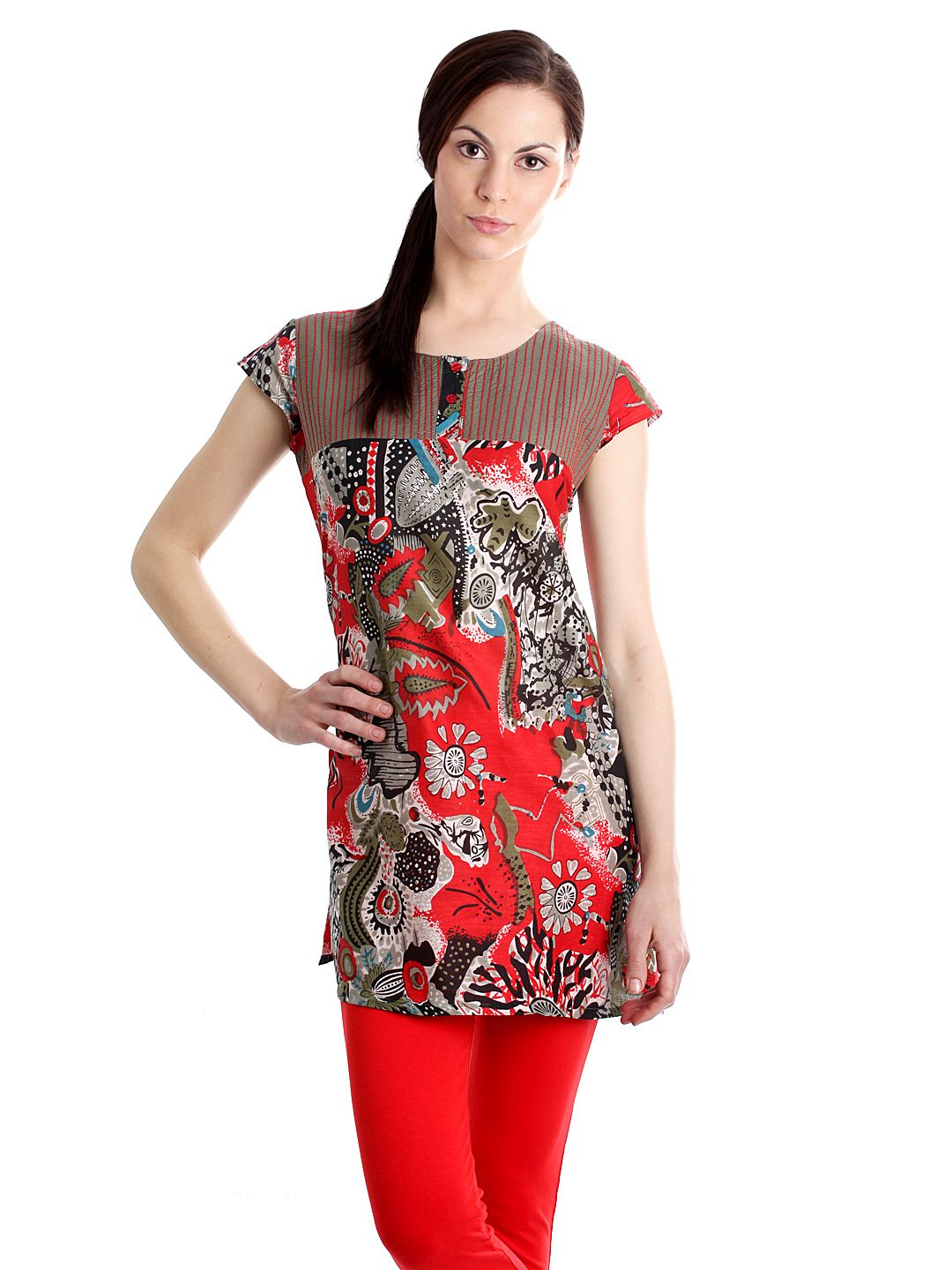 Diva Women Printed Red Kurti