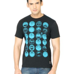 Flying Machine Men Printed Blue Tshirt