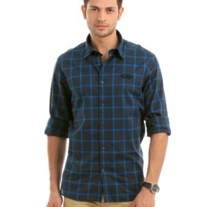 Indian Terrain Men Blue Check Shirt