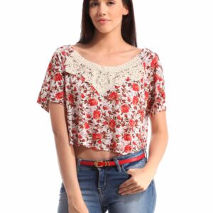 Tonga Women Printed Red Top